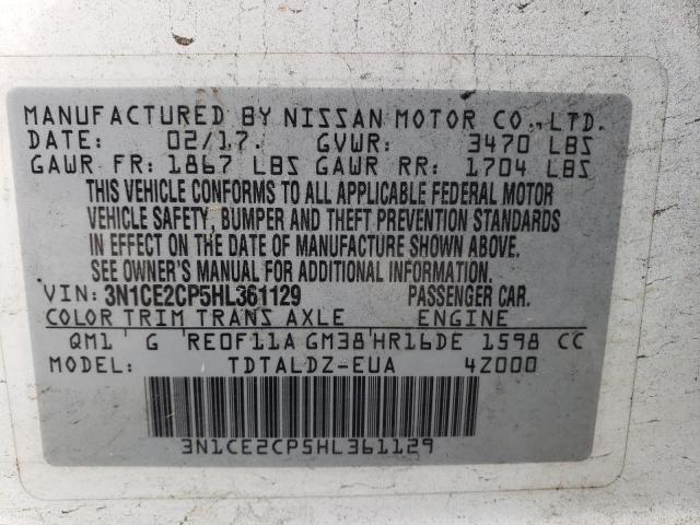 Photo 10 from auction – 2017 NISSAN VERSA NOTE with VIN 3N1CE2CP5HL361129