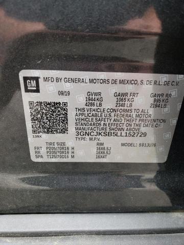 Photo 10 from auction – 2020 CHEVROLET TRAX LS with VIN 3GNCJKSB5LL152729