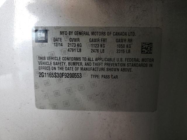 Photo 10 from auction – 2015 CHEVROLET IMPALA LTZ with VIN 2G1165S30F9200553