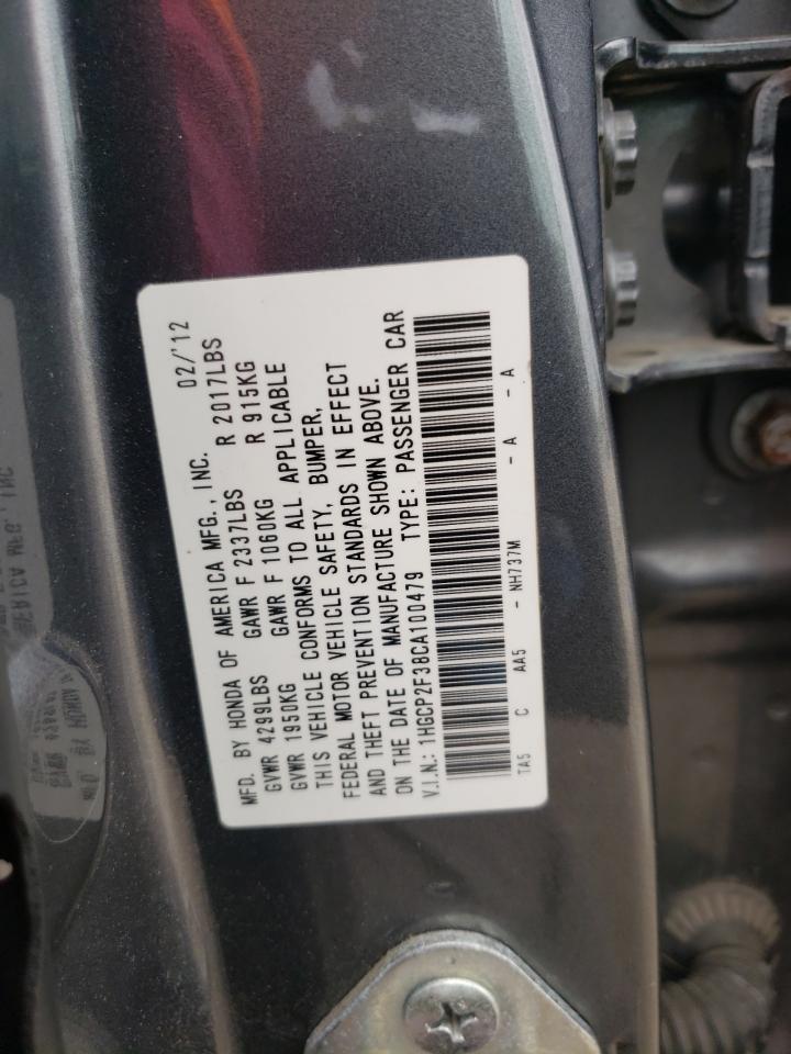 Photo 10 from auction – 2012 HONDA ACCORD LX with VIN 1HGCP2F38CA100479