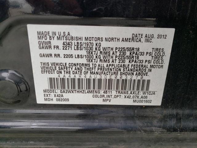 Photo 10 from auction – 2013 MITSUBISHI OUTLANDER with VIN 4A4AR4AU3DE003270