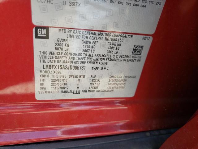 Photo 10 from auction – 2018 BUICK ENVISION E with VIN LRBFX1SA2JD006781