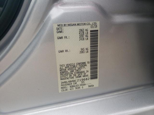 Photo 10 from auction – 2019 NISSAN ALTIMA S with VIN 1N4BL4BV6KC219682
