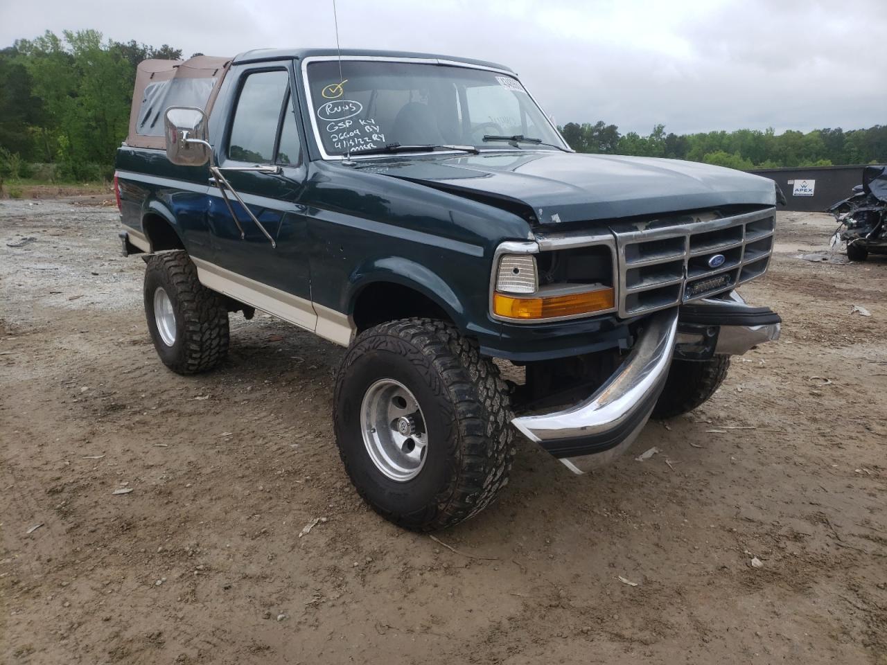 FORD BRONCO U10 1993 with VIN 1FMEU15H7PLA38926 - Photo from auction