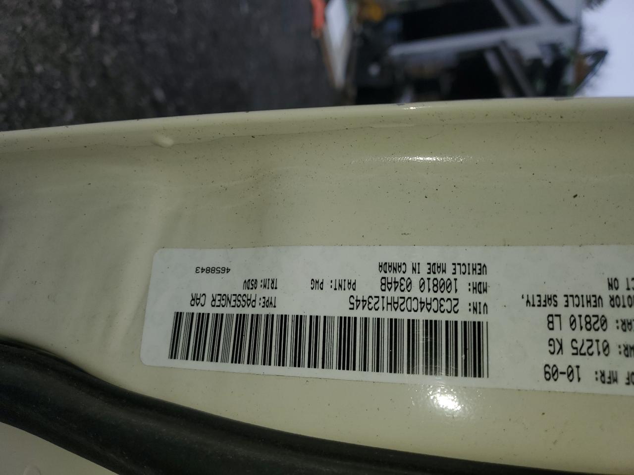 Photo 10 from auction – 2010 CHRYSLER 300 TOURIN with VIN 2C3CA4CD2AH123445