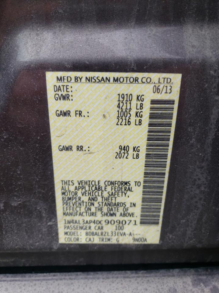 Photo 10 from auction – 2013 NISSAN ALTIMA 2.5 with VIN 1N4AL3AP4DC909071