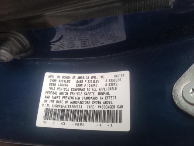 Photo 10 from auction – 2014 HONDA ACCORD with VIN 1HGCR2F51EA254028