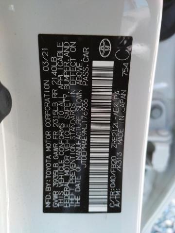 Photo 10 from auction – 2021 TOYOTA COROLLA LE with VIN JTDEPMAE9MJ176936