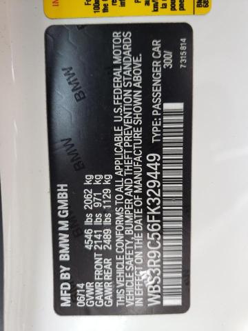 BMW M4 2015 with VIN WBS3R9C56FK329449 - Photo from auction