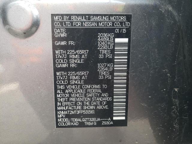 Photo 10 from auction – 2015 NISSAN ROGUE S with VIN KNMAT2MT3FP531561