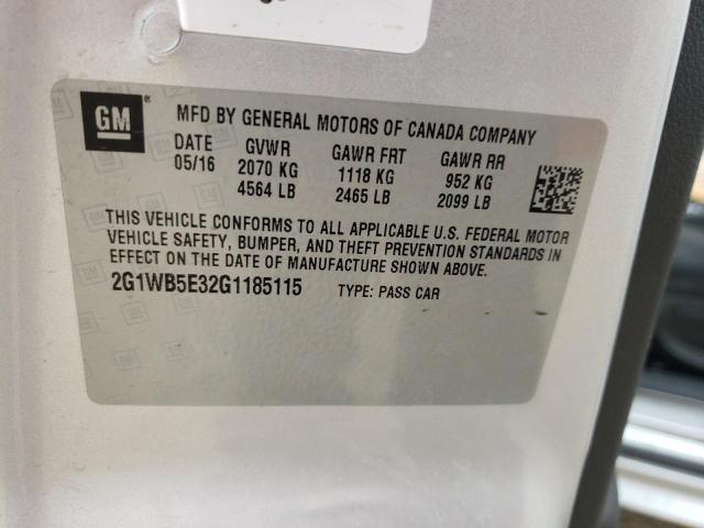 Photo 10 from auction – 2016 CHEVROLET IMPALA LIM with VIN 2G1WB5E32G1185115