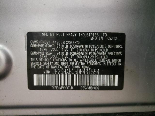 Photo 10 from auction – 2013 SUBARU FORESTER 2 with VIN JF2SHABC5DH431554
