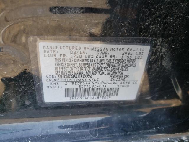 Photo 10 from auction – 2018 NISSAN VERSA S with VIN 3N1CN7AP4JL872224