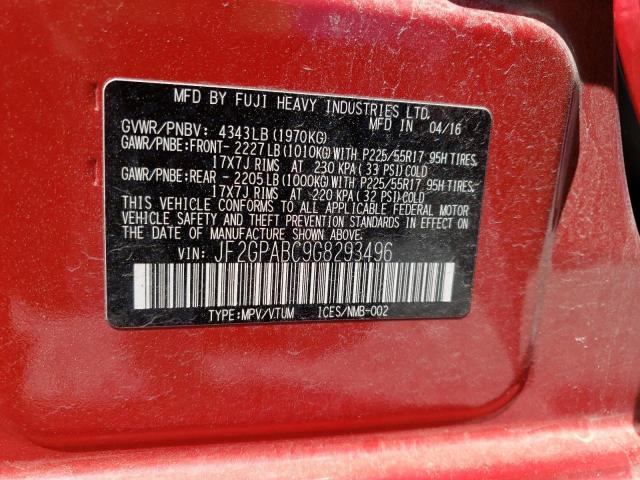 Photo 10 from auction – 2016 SUBARU CROSSTREK with VIN JF2GPABC9G8293496