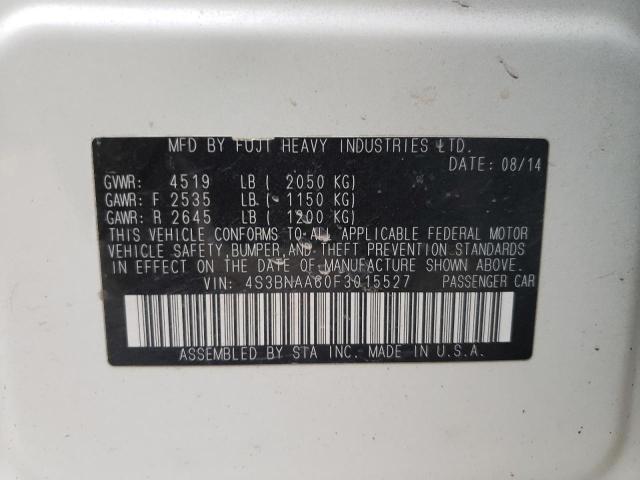 Photo 10 from auction – 2015 SUBARU LEGACY 2.5 with VIN 4S3BNAA60F3015527