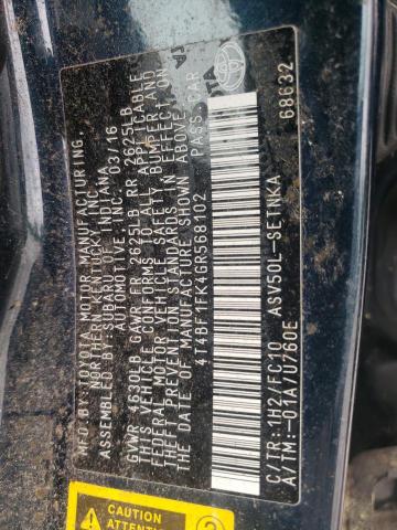 Photo 10 from auction – 2016 TOYOTA CAMRY LE with VIN 4T4BF1FK4GR568102