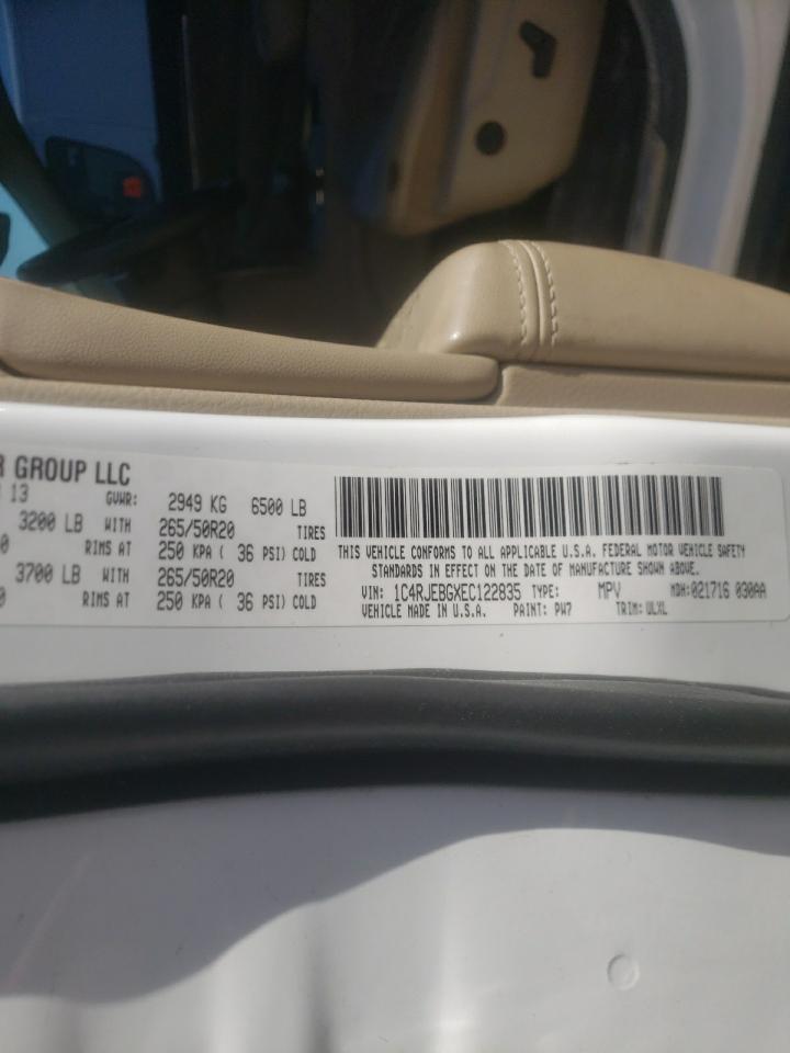 Photo 10 from auction – 2014 JEEP GRAND CHER with VIN 1C4RJEBGXEC122835