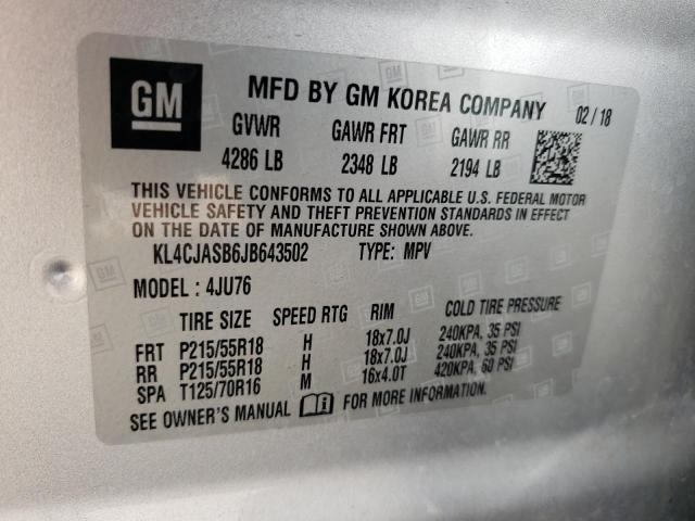 Photo 10 from auction – 2018 BUICK ENCORE PRE with VIN KL4CJASB6JB643502