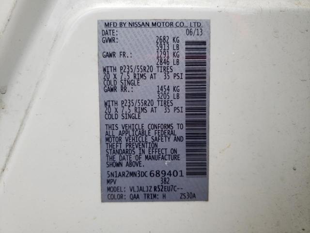 Photo 10 from auction – 2013 NISSAN PATHFINDER with VIN 5N1AR2MN3DC689401
