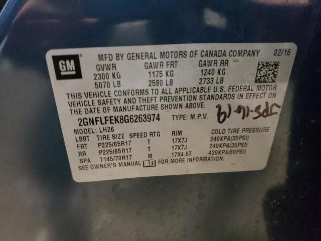 Photo 10 from auction – 2016 CHEVROLET EQUINOX LT with VIN 2GNFLFEK8G6263974