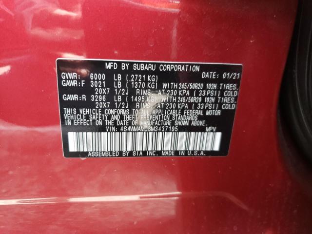 Photo 10 from auction – 2021 SUBARU ASCENT LIM with VIN 4S4WMAMD8M3437195