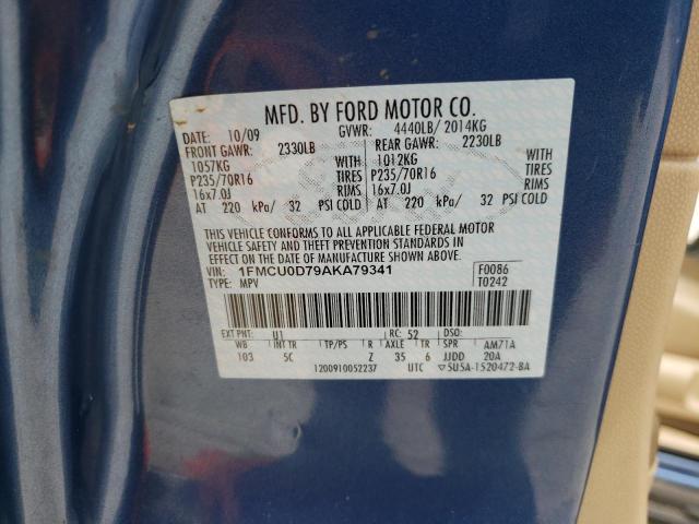 Photo 10 from auction – 2010 FORD ESCAPE XLT with VIN 1FMCU0D79AKA79341