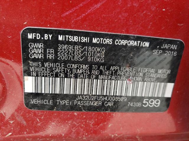 Photo 10 from auction – 2017 MITSUBISHI LANCER ES with VIN JA32U2FU5HU003529