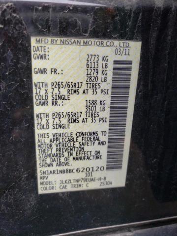 Photo 10 from auction – 2011 NISSAN PATHFINDER with VIN 5N1AR1NB8BC620120