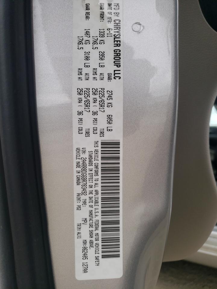 Photo 10 from auction – 2011 CHRYSLER TOWN & COU with VIN 2A4RR8DG6BR783492