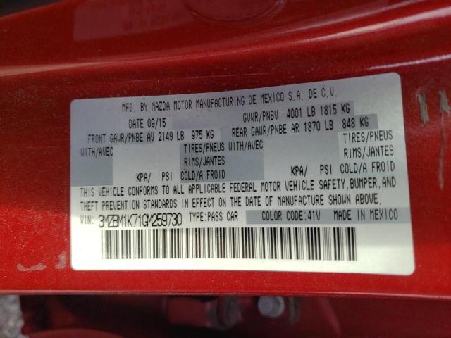 Photo 10 from auction – 2016 MAZDA 3 SPORT with VIN 3MZBM1K71GM259730