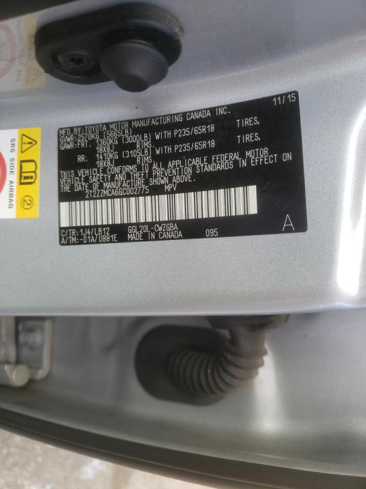 Photo 10 from auction – 2016 LEXUS RX 350 with VIN 2T2ZZMCA6GC002775