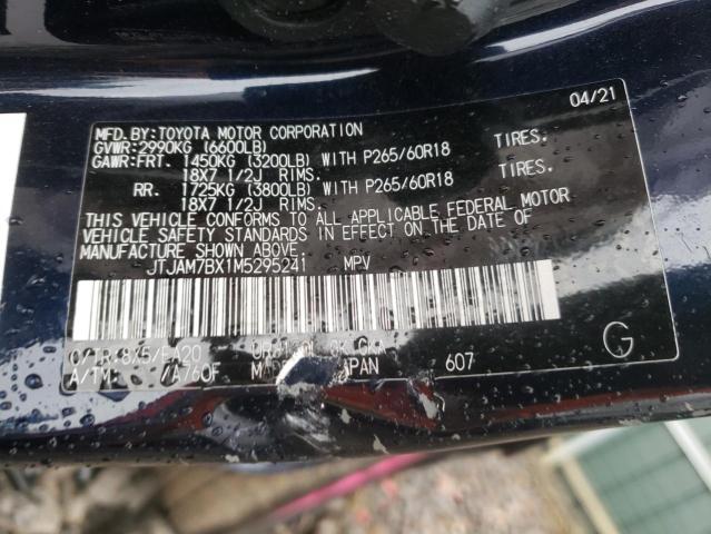 Photo 10 from auction – 2021 LEXUS GX 460 PRE with VIN JTJAM7BX1M5295241