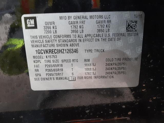 Photo 10 from auction – 2017 CHEVROLET SILVERADO with VIN 1GCVKREC8HZ126346