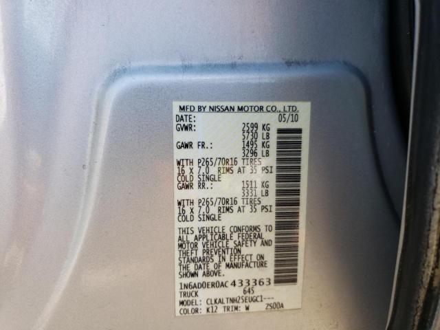 Photo 10 from auction – 2010 NISSAN FRONTIER C with VIN 1N6AD0ER0AC433363