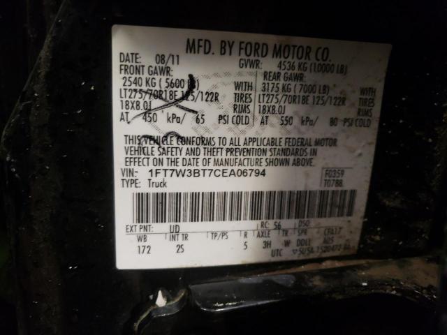 Photo 10 from auction – 2012 FORD F350 SUPER with VIN 1FT7W3BT7CEA06794