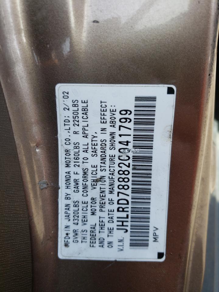 Photo 10 from auction – 2002 HONDA CR-V EX with VIN JHLRD78882C041799