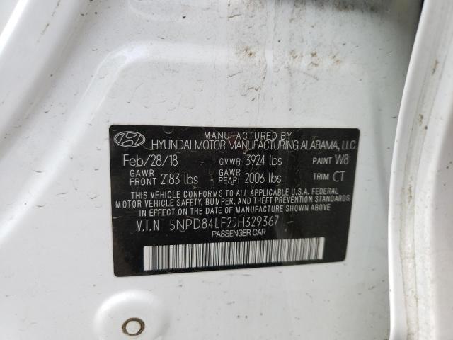 Photo 10 from auction – 2018 HYUNDAI ELANTRA with VIN 5NPD84LF2JH329367
