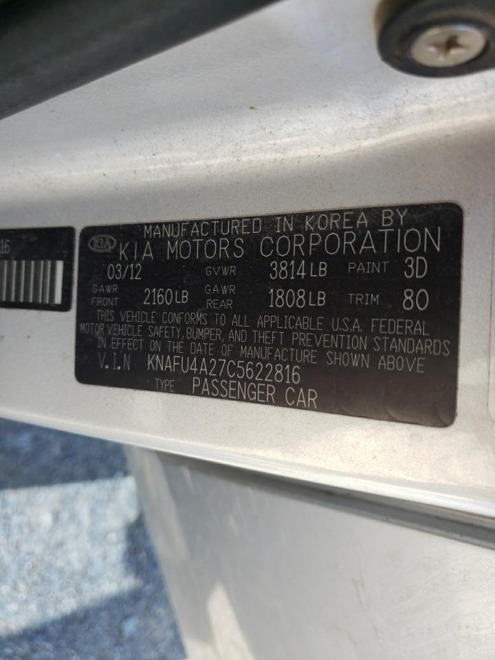 Photo 10 from auction – 2012 KIA FORTE EX with VIN KNAFU4A27C5622816