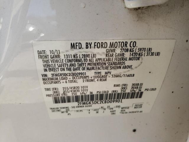 Photo 10 from auction – 2012 FORD FLEX LIMIT with VIN 2FMGK5DC2CBD09901