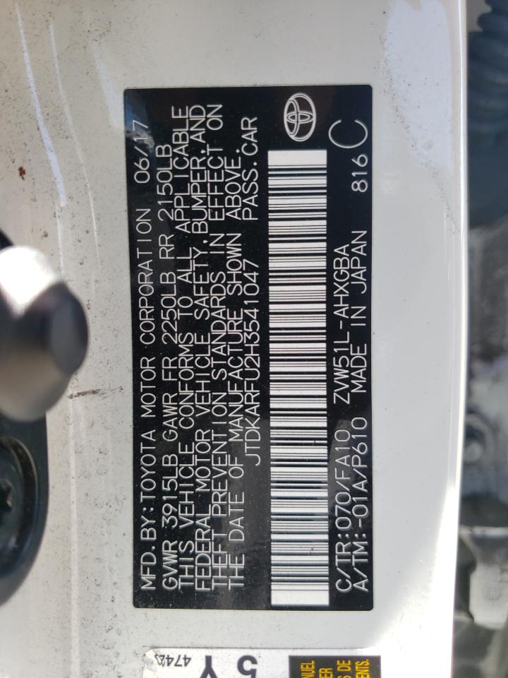 Photo 10 from auction – 2017 TOYOTA PRIUS with VIN JTDKARFU2H3541047