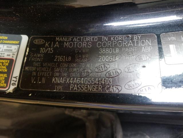 Photo 10 from auction – 2016 KIA FORTE LX with VIN KNAFX4A64G5541403