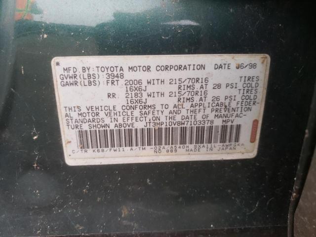 Photo 10 from auction – 1998 TOYOTA RAV4 with VIN JT3HP10V8W7103378