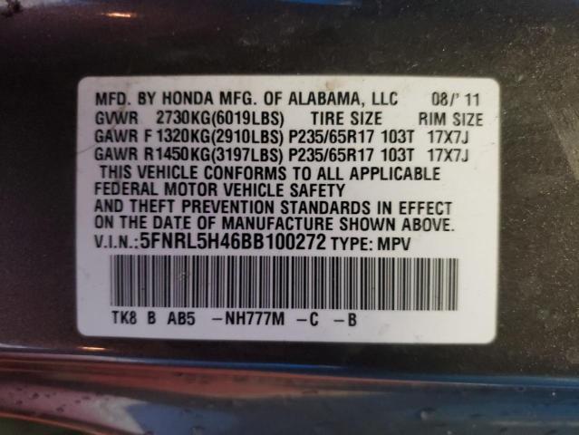 Photo 10 from auction – 2011 HONDA ODYSSEY EX with VIN 5FNRL5H46BB100272