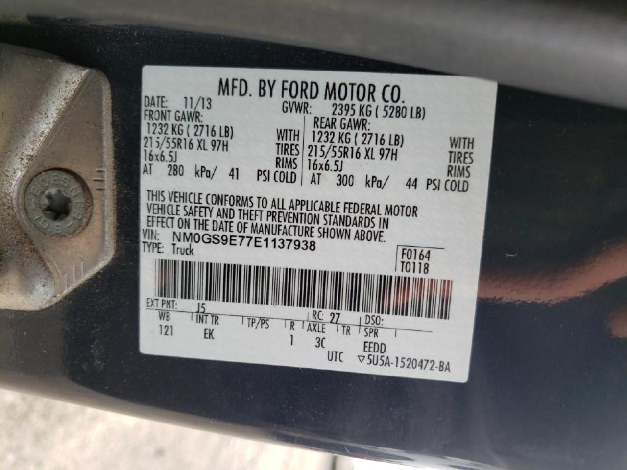 Photo 10 from auction – 2014 FORD TRANSIT CO with VIN NM0GS9E77E1137938