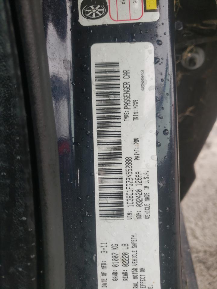 Photo 10 from auction – 2011 CHRYSLER 200 TOURIN with VIN 1C3BC1FG7BN552888