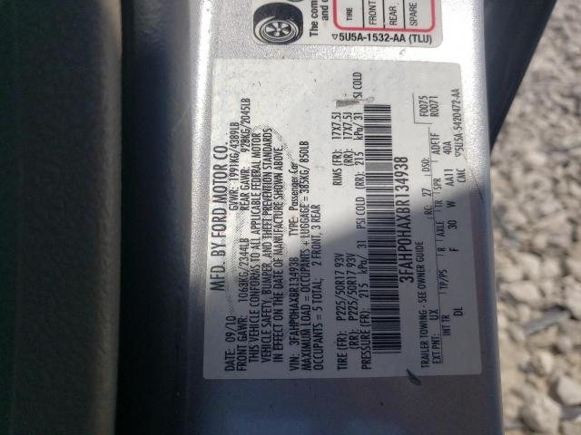 Photo 10 from auction – 2011 FORD FUSION SE with VIN 3FAHP0HAXBR134938