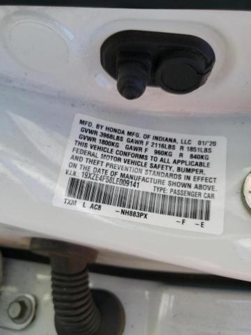 Photo 10 from auction – 2020 HONDA INSIGHT EX with VIN 19XZE4F58LE009141