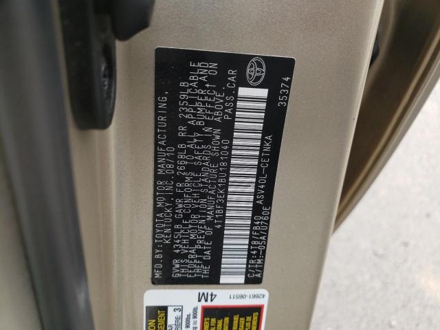 Photo 10 from auction – 2011 TOYOTA CAMRY BASE with VIN 4T1BF3EK1BU181040