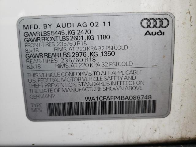 Photo 10 from auction – 2011 AUDI Q5 PREMIUM with VIN WA1CFAFP4BA086748