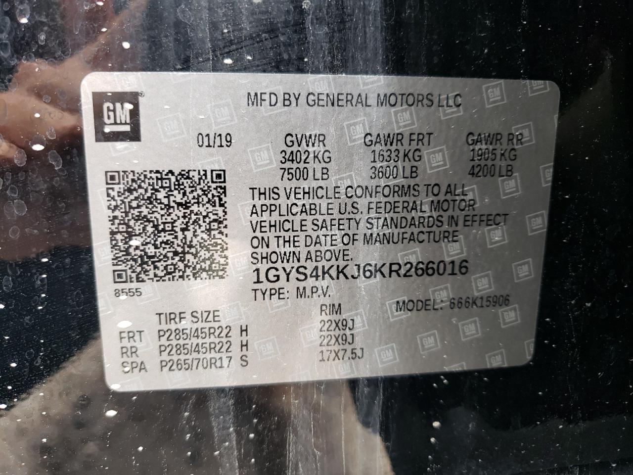 Photo 10 from auction – 2019 CADILLAC ESCALADE E with VIN 1GYS4KKJ6KR266016